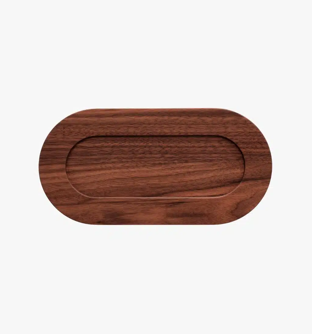 Plateau petit modèle en noyer américain de la collection Phi de Puiforcat