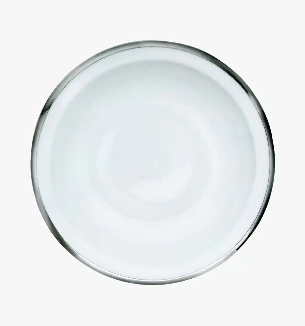 Plat rond creux - Cercle d'Orfèvre en porcelaine et argent massif