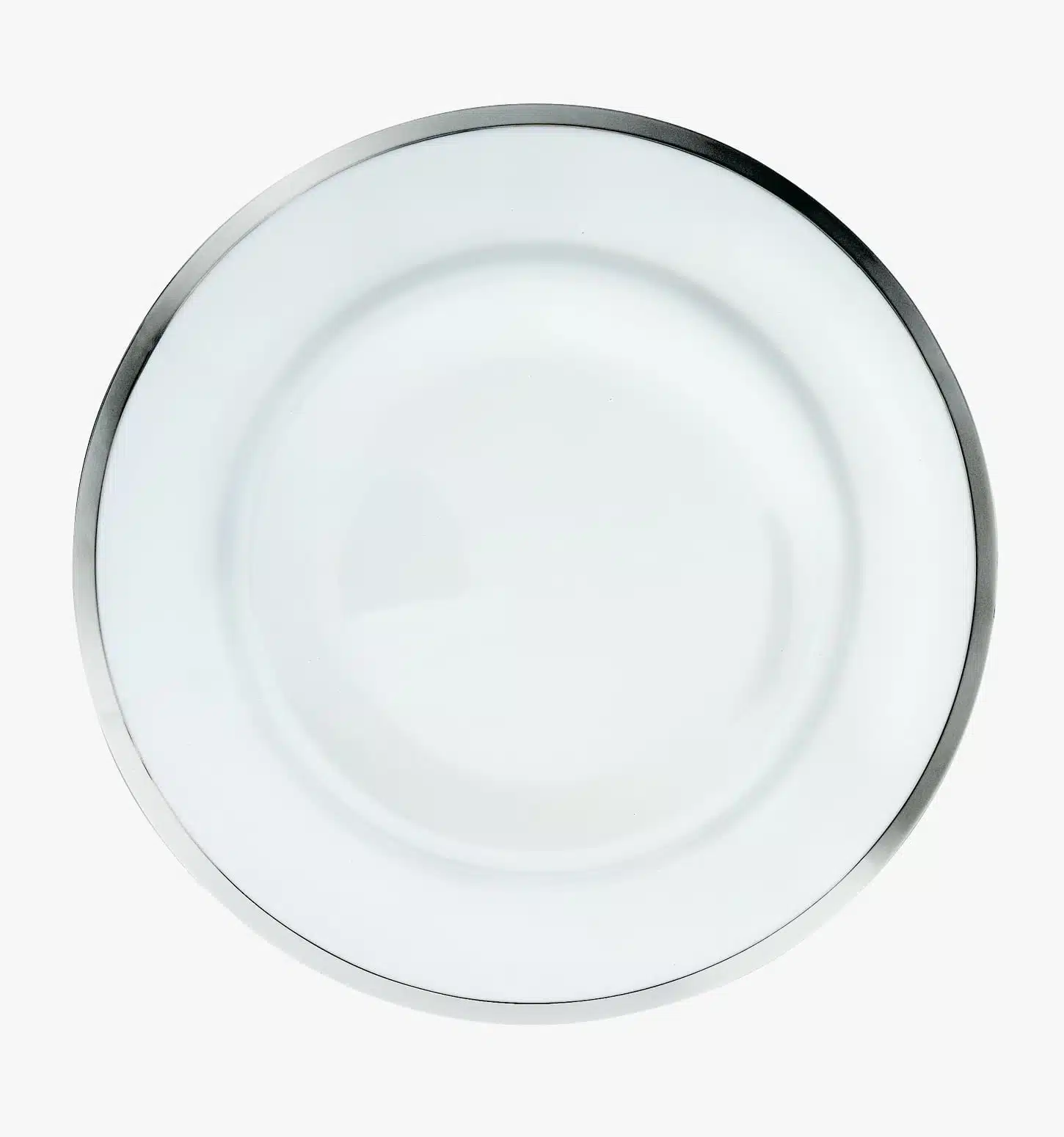 Plat rond plat - Cercle d'Orfèvre en porcelaine et argent massif