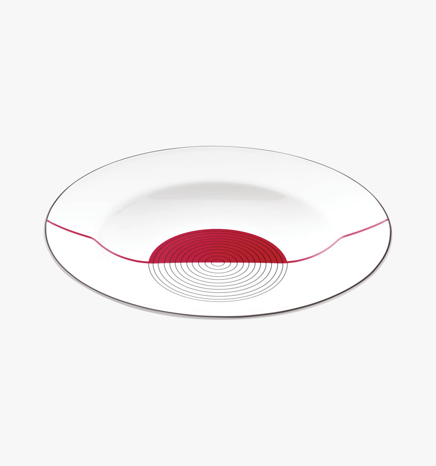 Plat rond creux de la collection Initiales de Puiforcat en porcelaine de Limoges