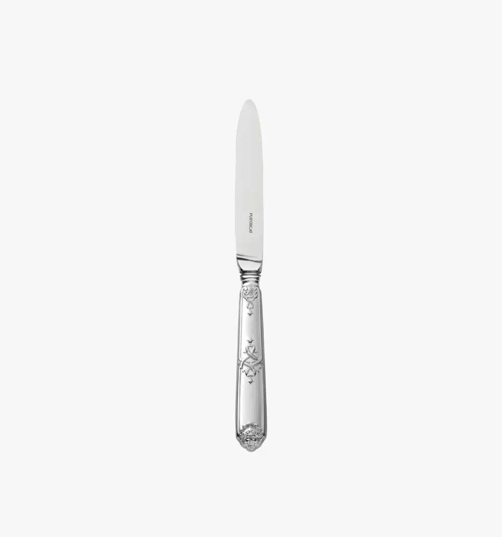 Couteau à dessert en argent massif de la collection Molière Mascaron de Puiforcat