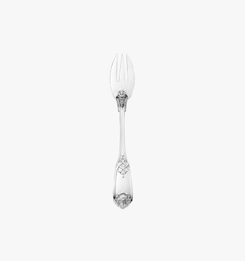 Fourchette à dessert en argent massif de la collection Molière Mascaron de Puiforcat