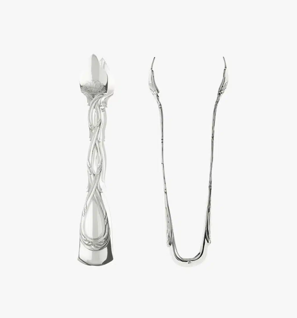 Pince à sucre de la collection Royal de Puiforcat en argent massif