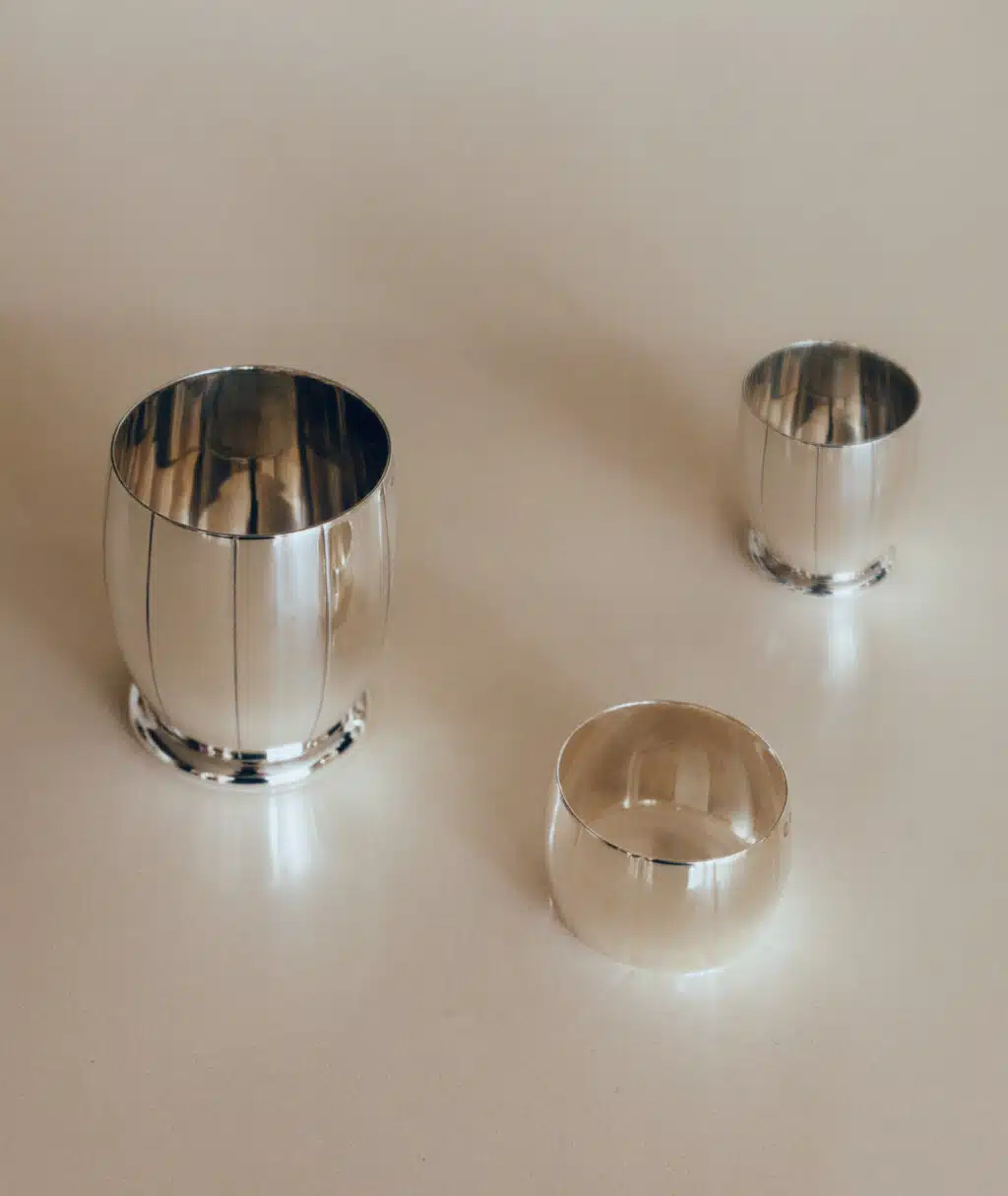 Collection Cannelle - timbale, coquetier et rond de serviette
